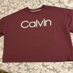 Calvin Cropped burgundy  T-Shirt